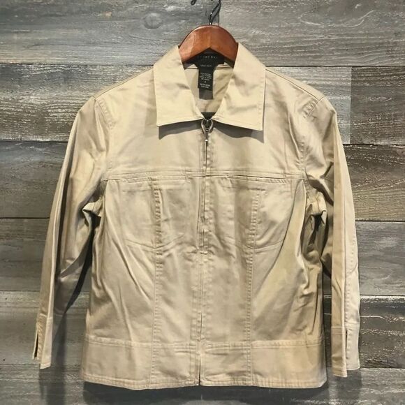 Geoffrey Beene Sport khaki zip front blazer 8 - Picture 1 of 7